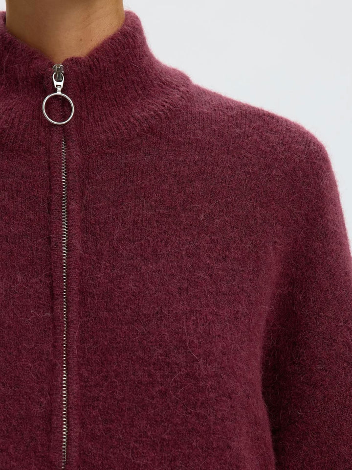 Slwsia Ras Ls Knit Zipper Cardigan