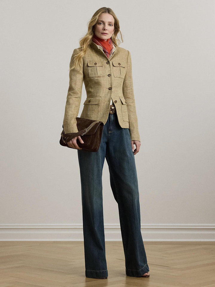 Herringbone linen jacket