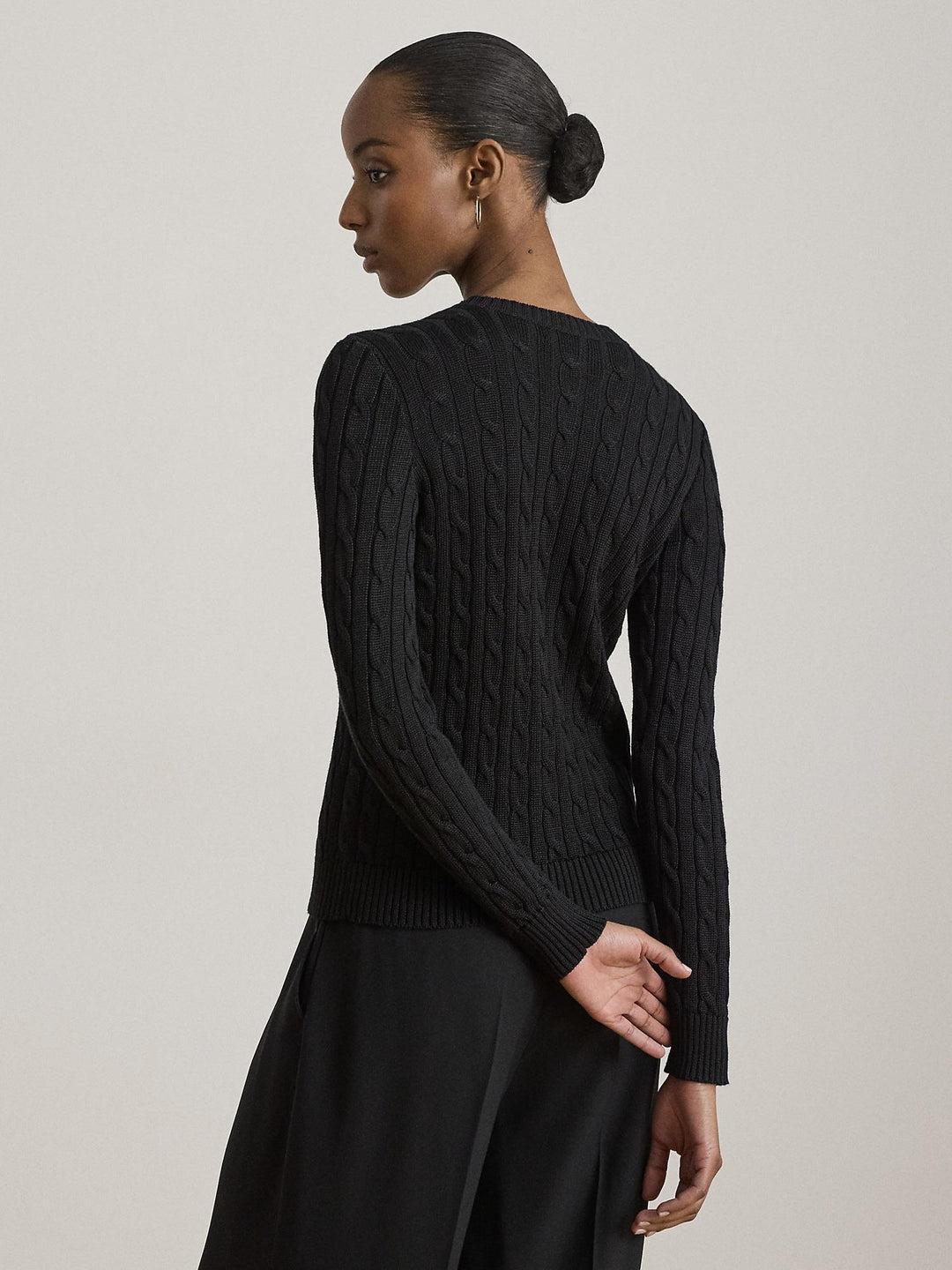 Cable knit cotton cardigan