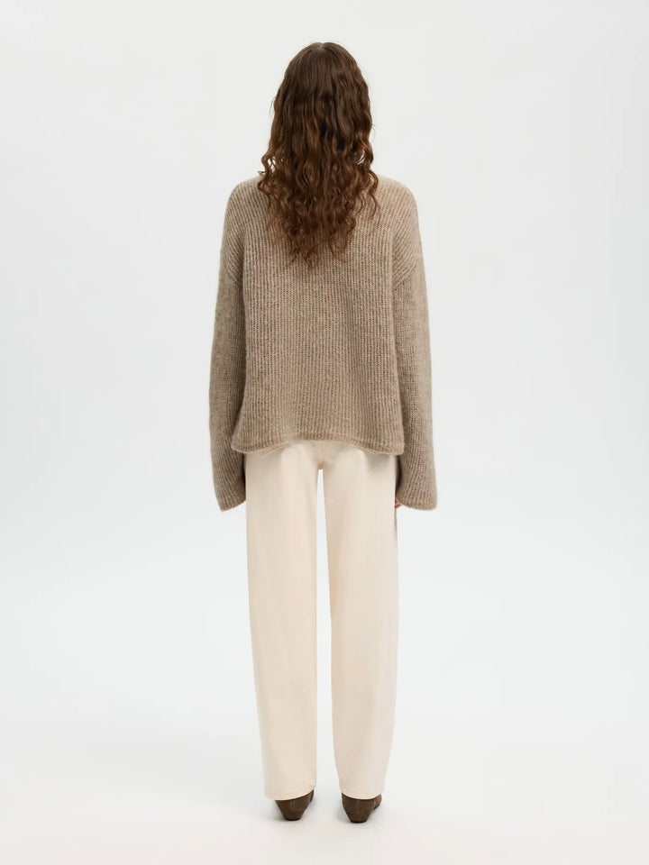 Slflulu Loose Ls Knit O-Neck