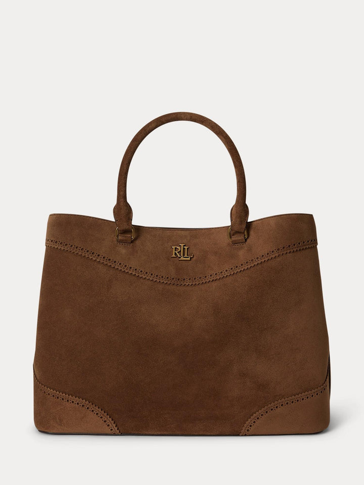 PERFORATED SUEDE LARGE MARCY SATCHEL
