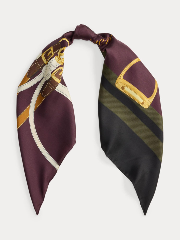 Belting Print Silk Square Scarf