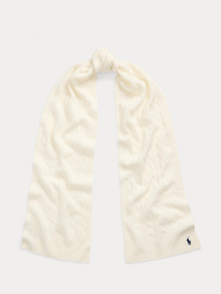 Cable Knit Wool Cashmere Scarf