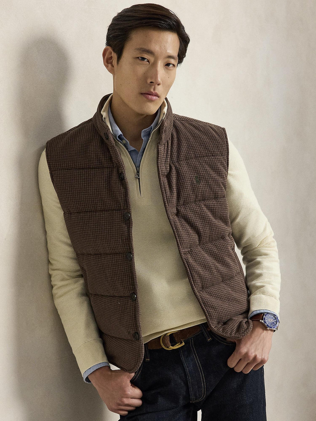 Cotton quarter zip sweater