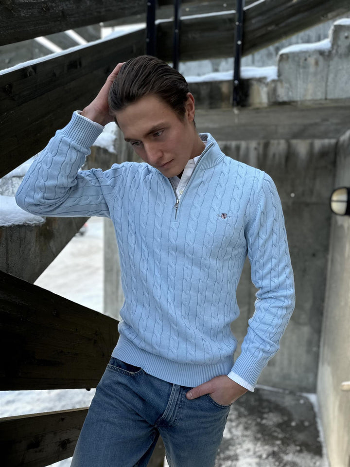 Cotton Cable Half Zip