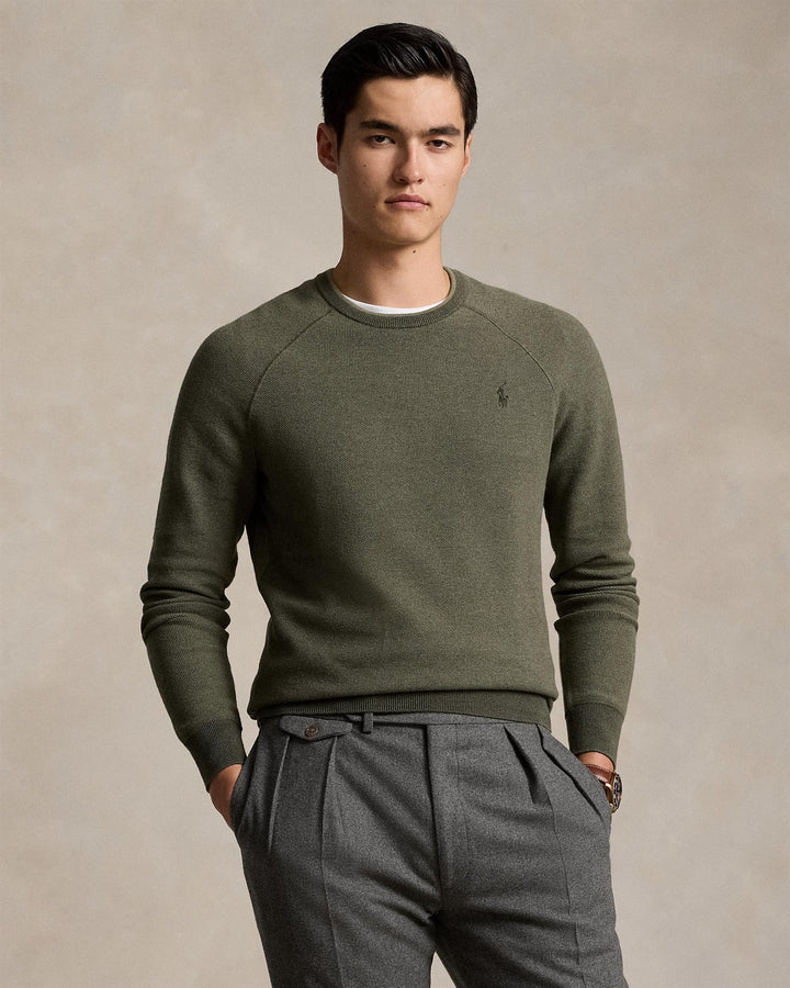 Textured Cotton Crewneck