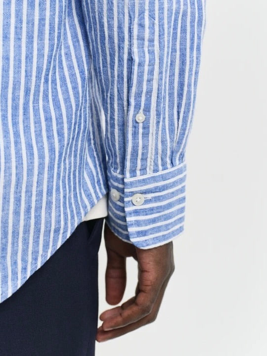 Reg Cotton Linen Stripe Shirt