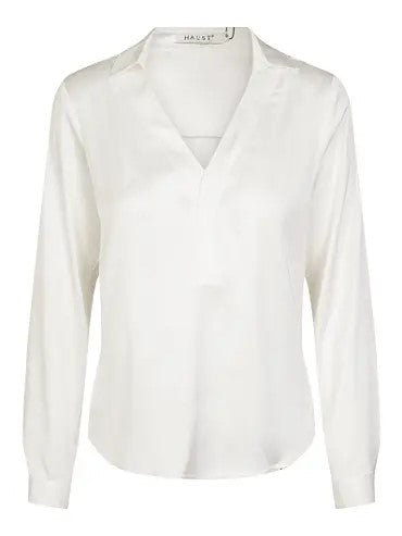 Satin V-Neck Blouse