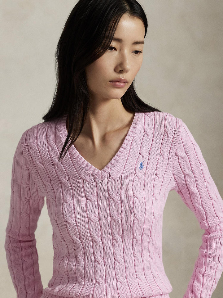 Cable Knit V-neck Sweater