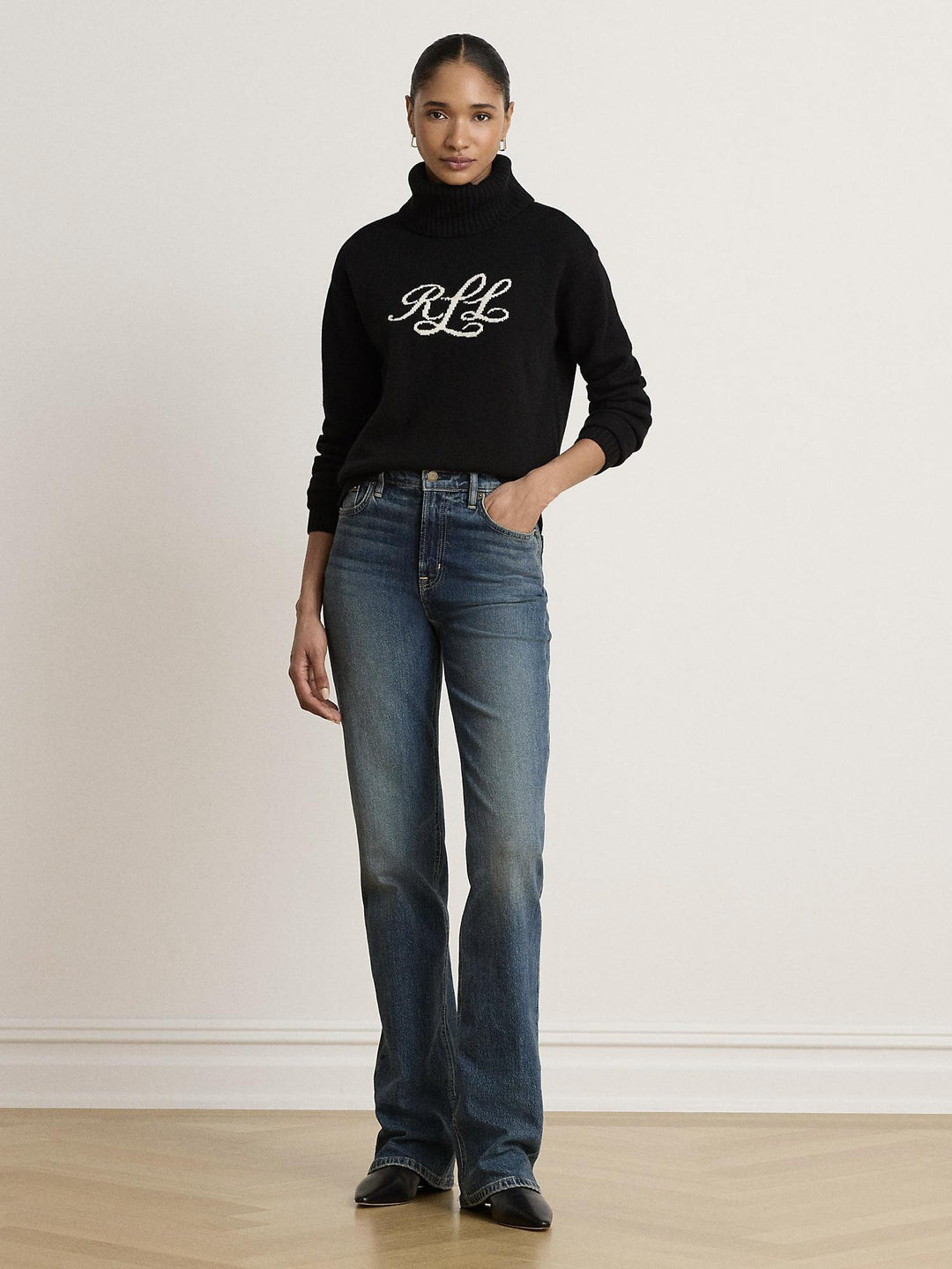 Logo cashmere turtleneck sweater