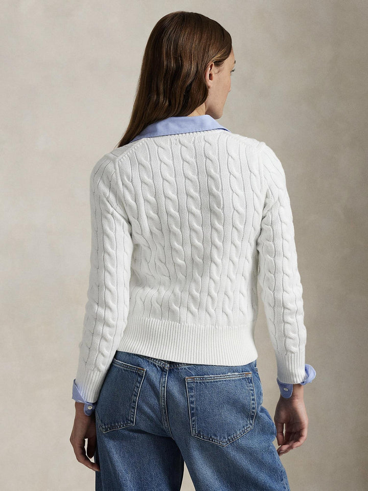 Cable knit cotton cardigan
