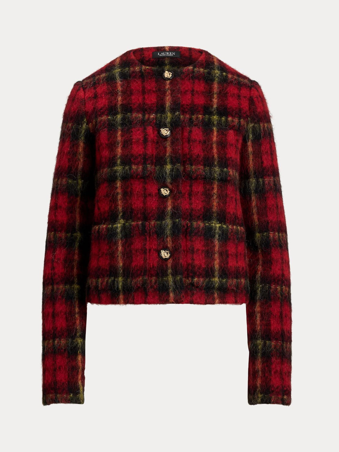 Plaid Mohair Cropped Jacket