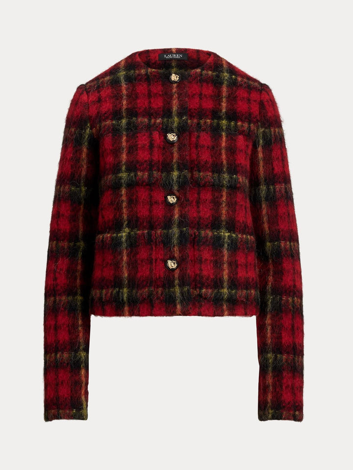 Plaid Mohair Cropped Jacket