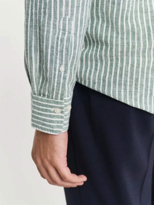 Reg Cotton Linen Stripe Shirt