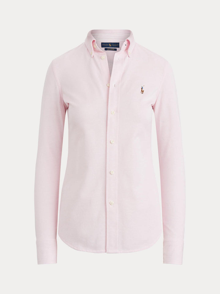 Slim fit knit cotton oxford shirt
