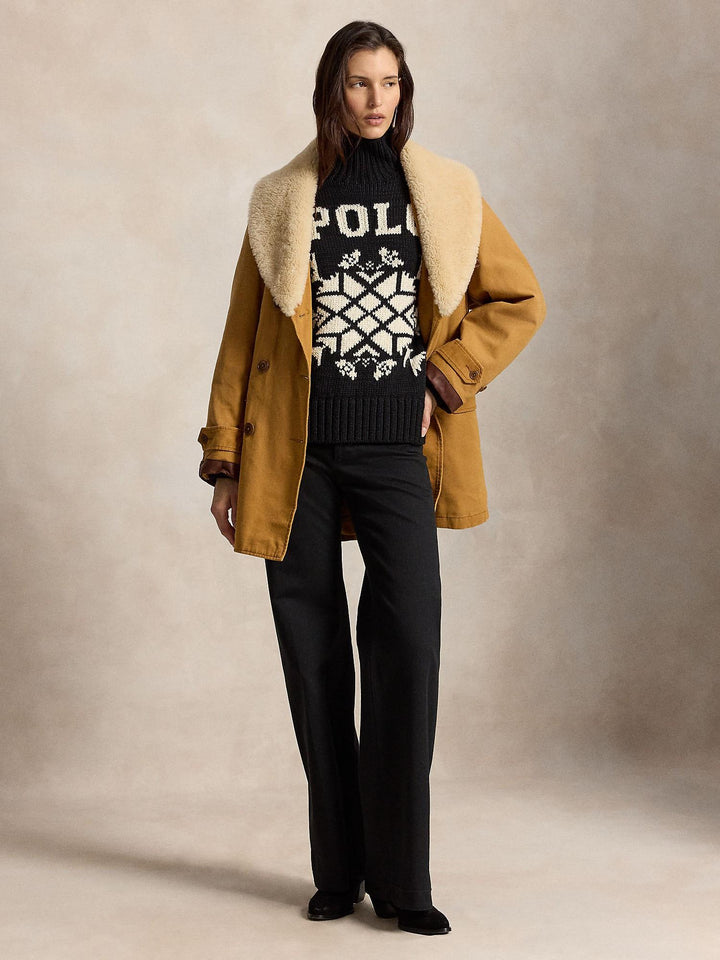Snowflake Wool Turtleneck Sweater