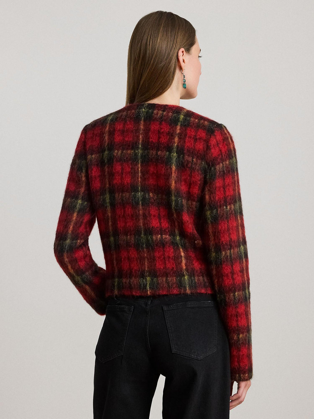 Plaid Mohair Cropped Jacket