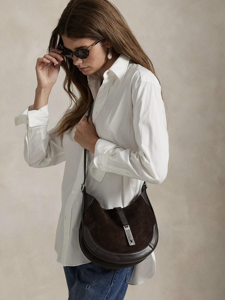 Polo Suede Leather Small Shoulder Bag
