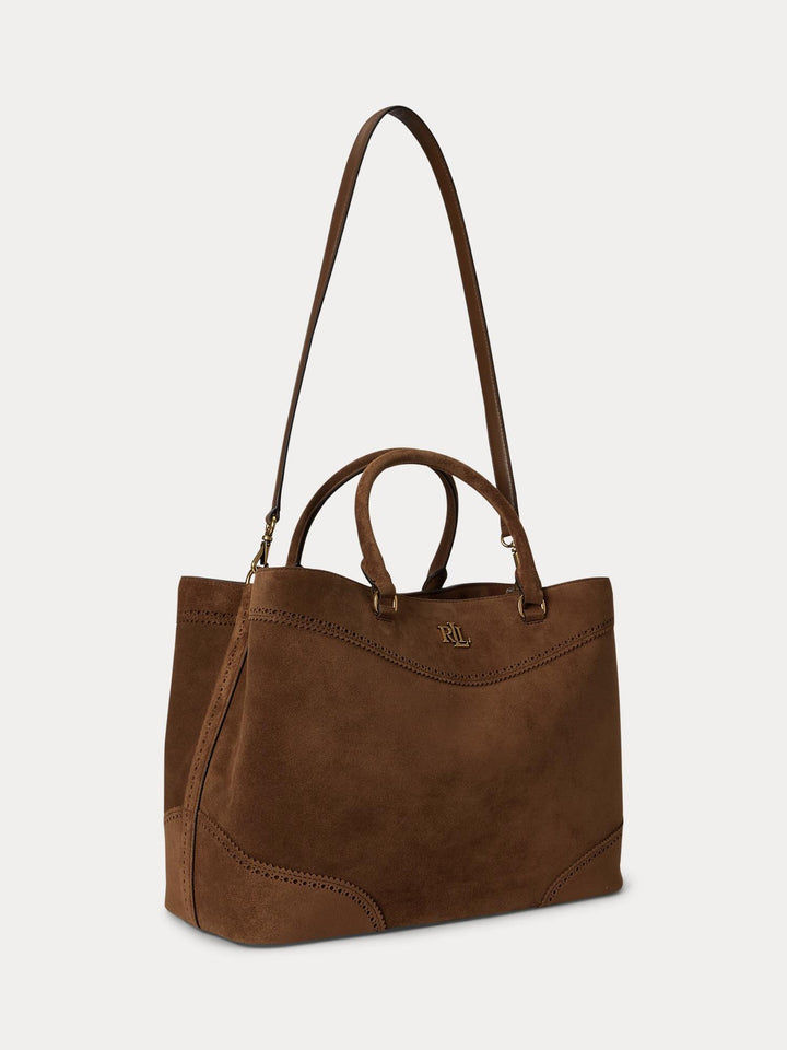 PERFORATED SUEDE LARGE MARCY SATCHEL