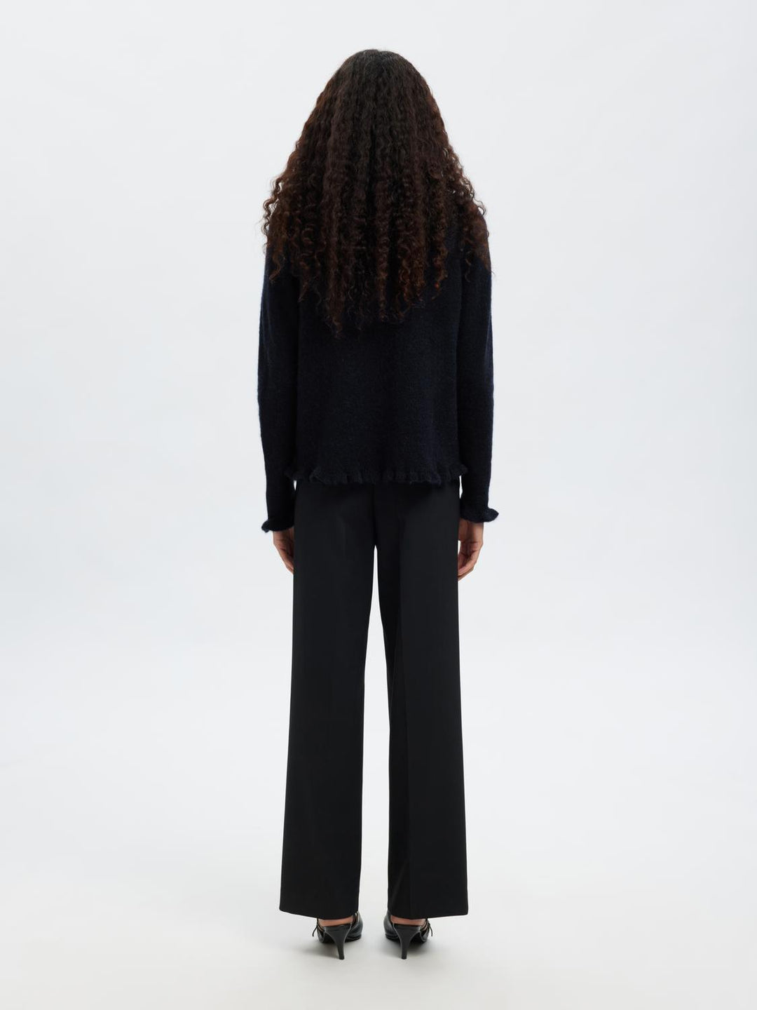 Slflulu Frill Ls Knit Cardigan