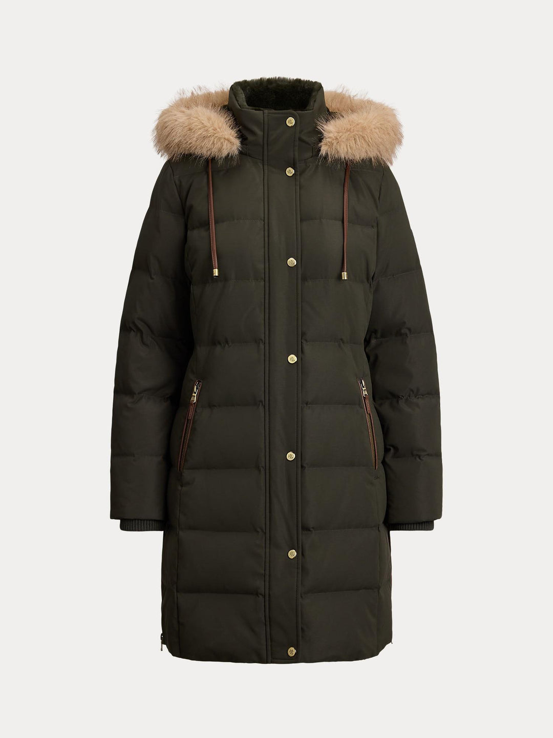 Faux Fur Trim Hooded Down Coat