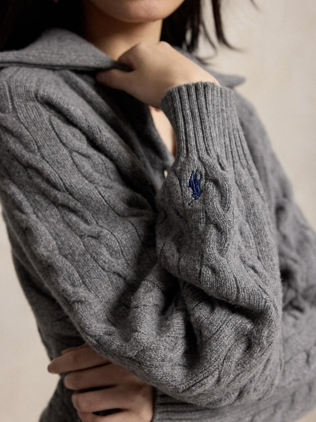 Cable Knit Wool Cashmere Jacket