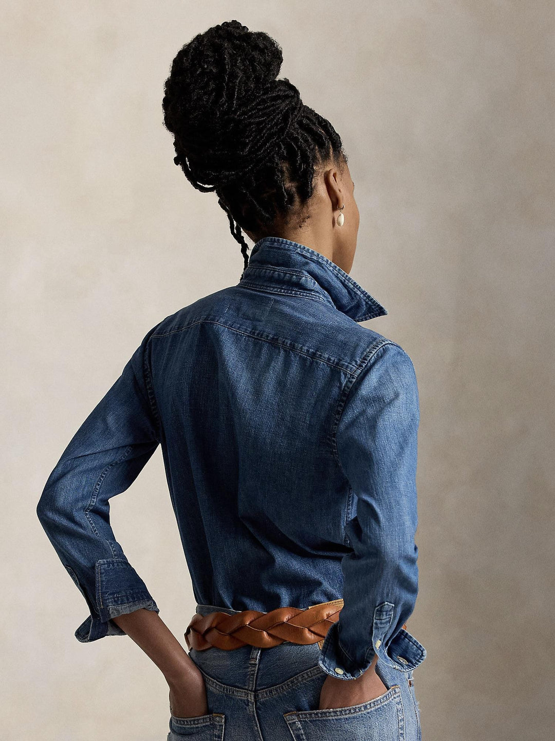 Slim fit denim shirt