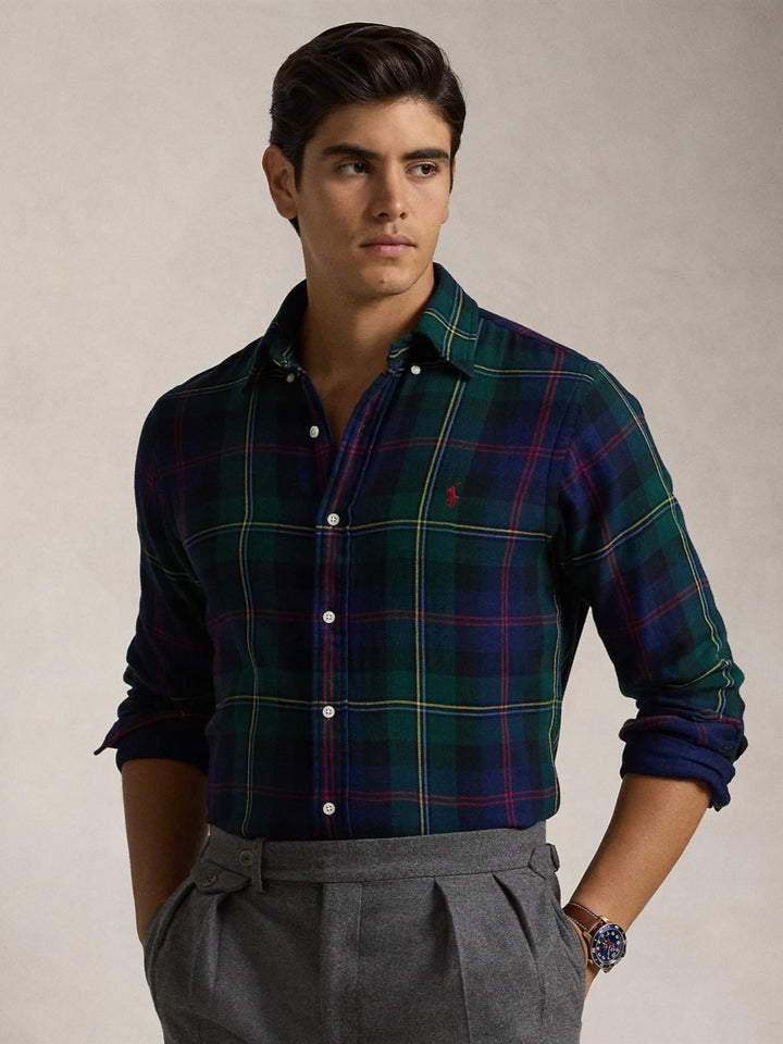 Custom fit plaid shirt