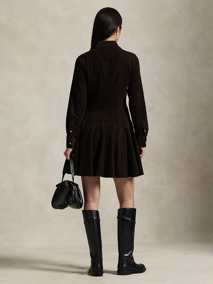 Corduroy A-line ShirtDress