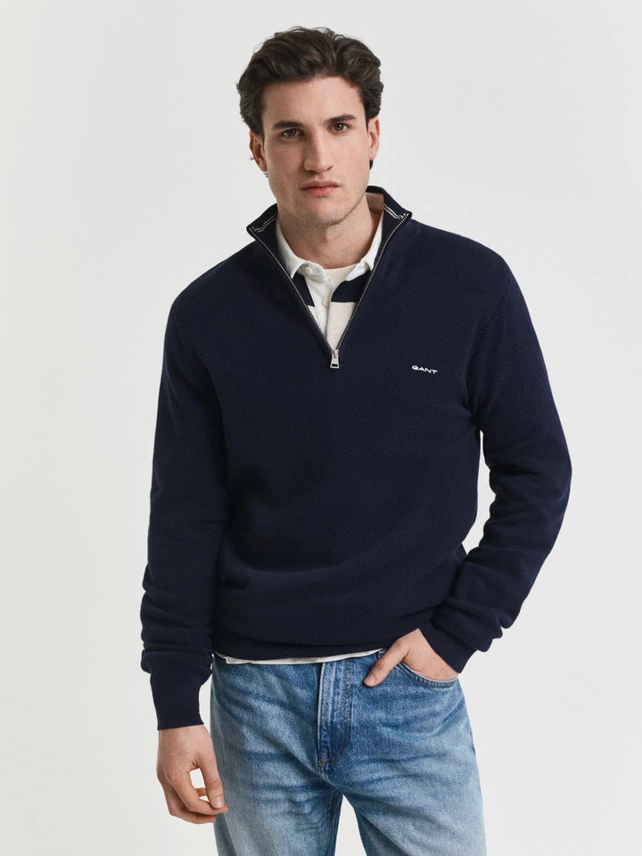Cotton Pique Half Zip