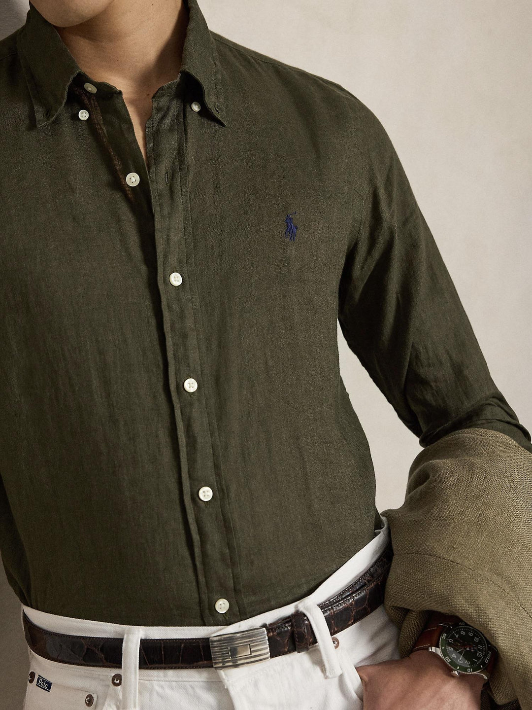 Custom fit linen shirt