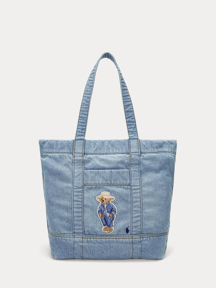 Polo Bear Denim Medium Tote