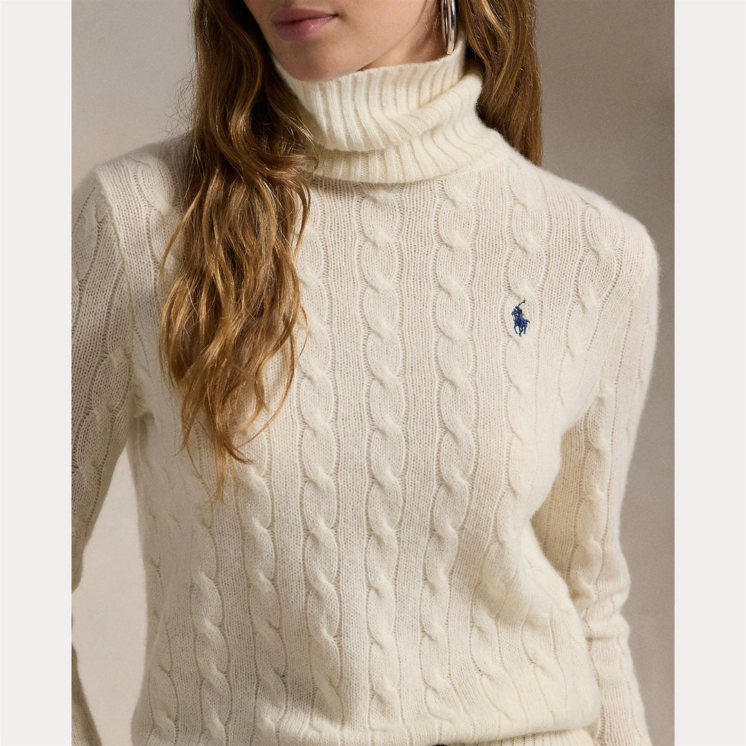 Wool cashmere cable knit