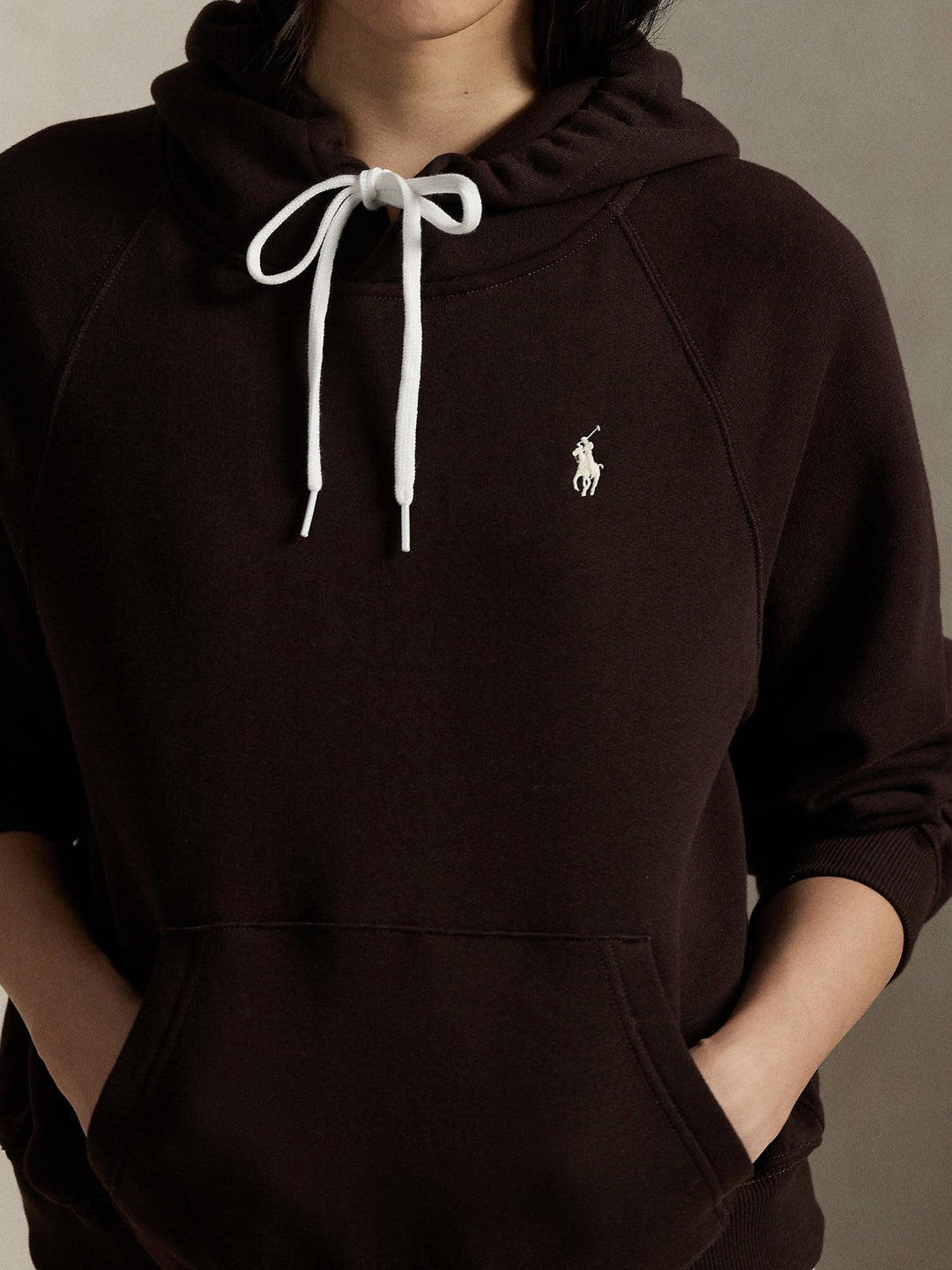 Shrunken fit fleece hoodie