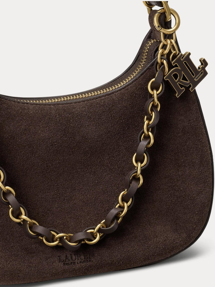 SUEDE MARCY ZIP SHOULDER BAG