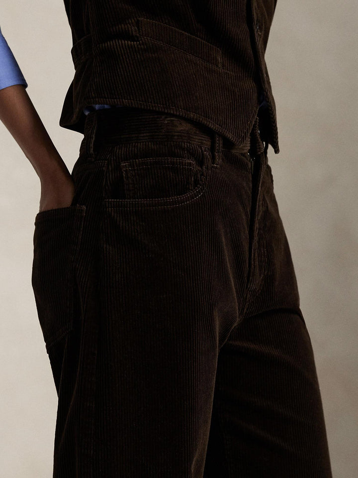 Cotton corduroy wide leg pant