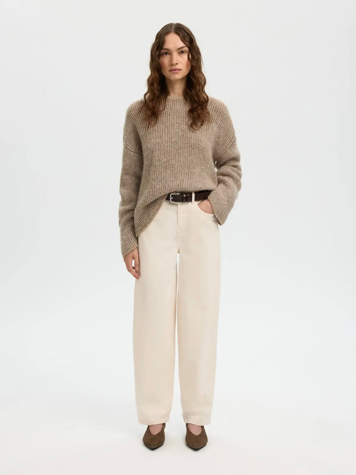 Slflulu Loose Ls Knit O-Neck