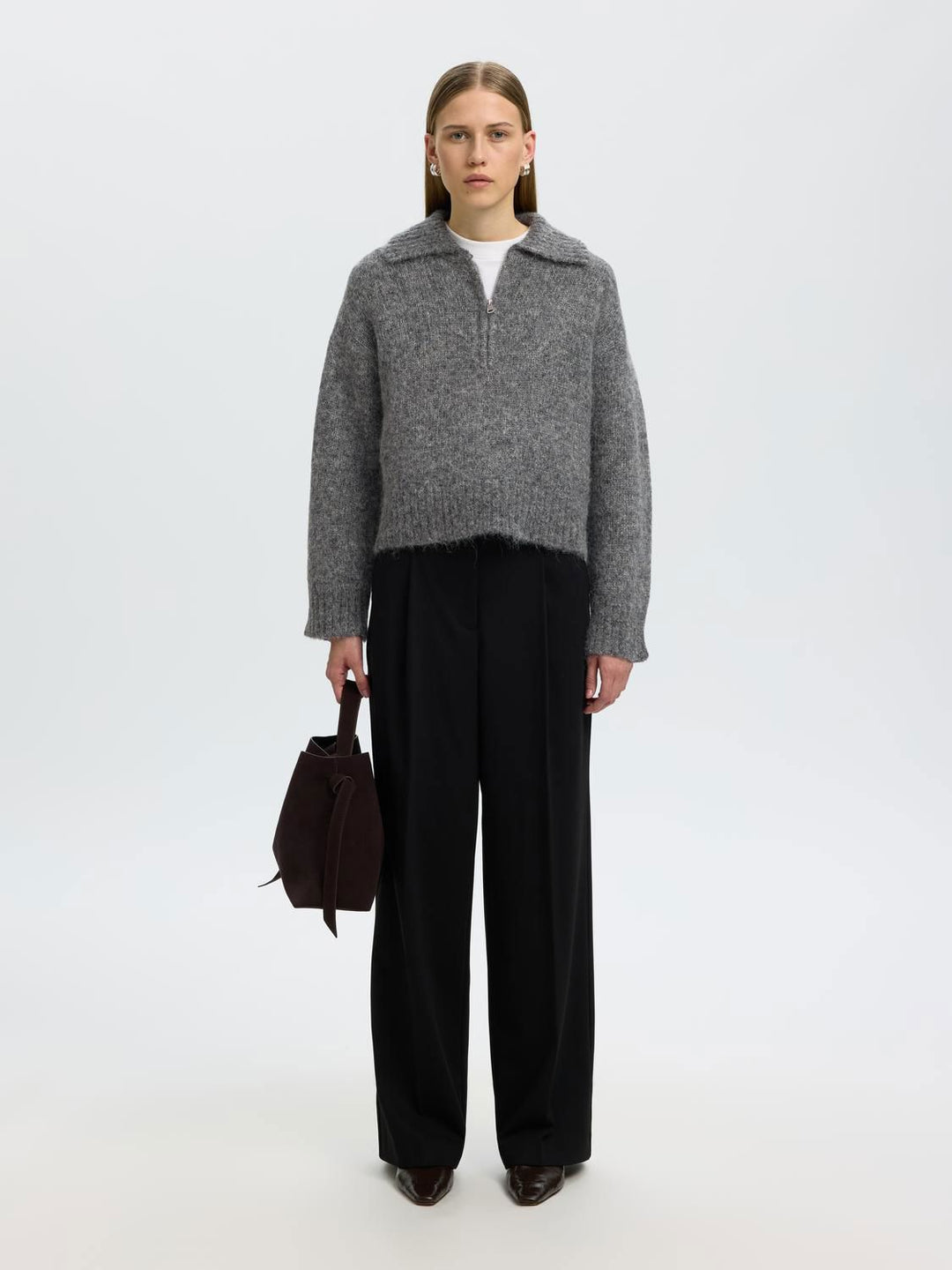 Slwanjuli Ls Knit Half Zip