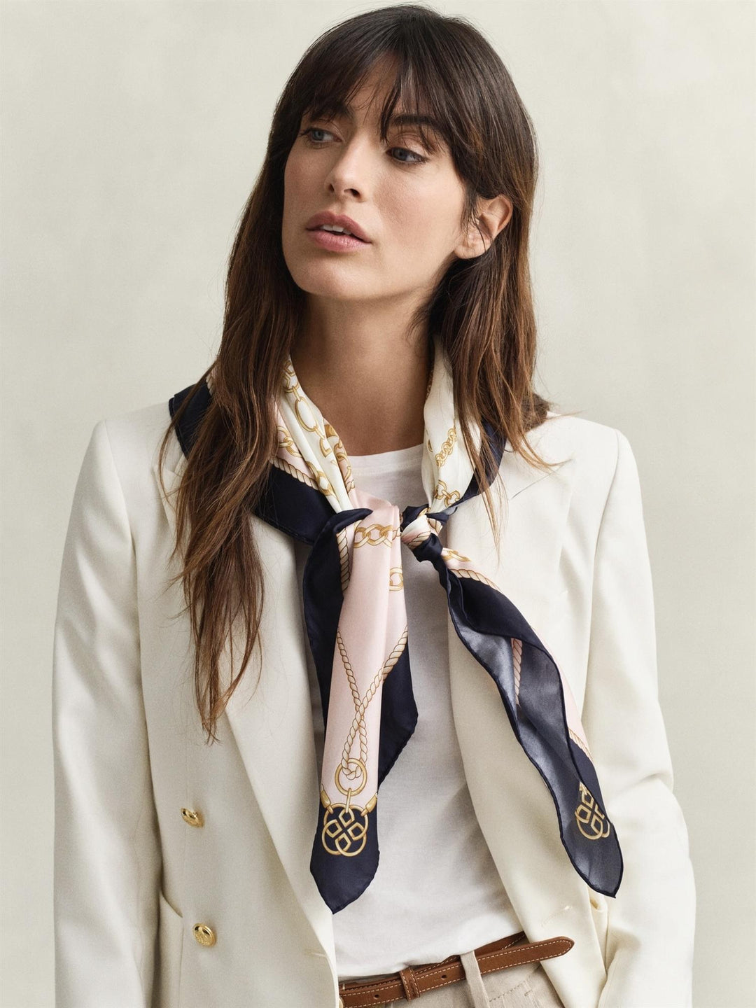 Chain Print Silk Scarf