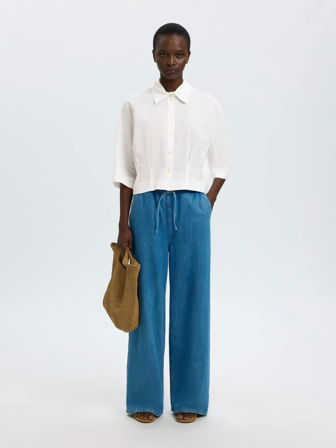 Slfcleo Regular 3/4 Cropped Shirt B