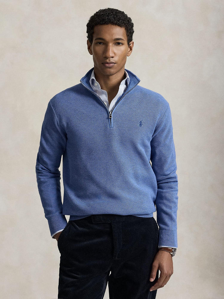 Cotton quarter zip sweater