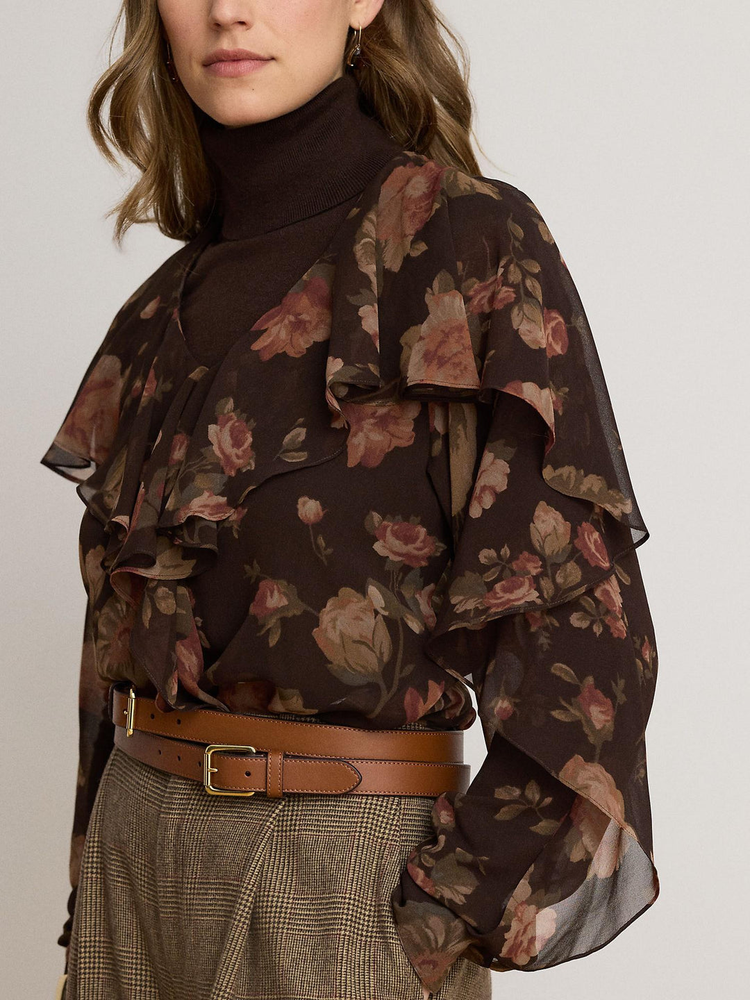 Floral Ciffon V-Neck Blouse