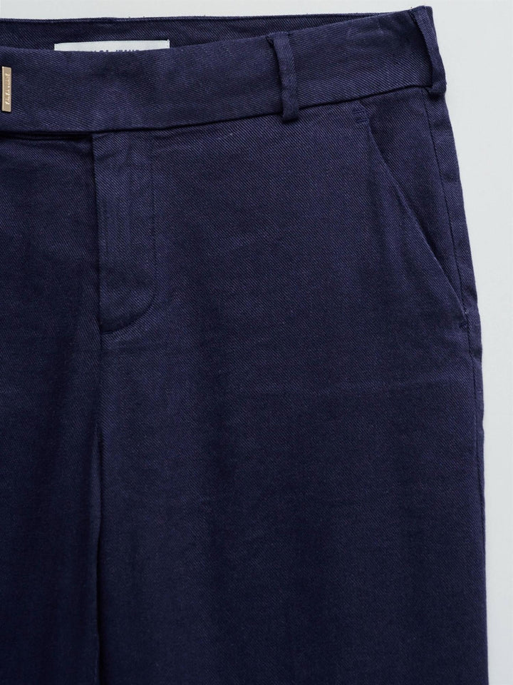 Chino flare linen trousers