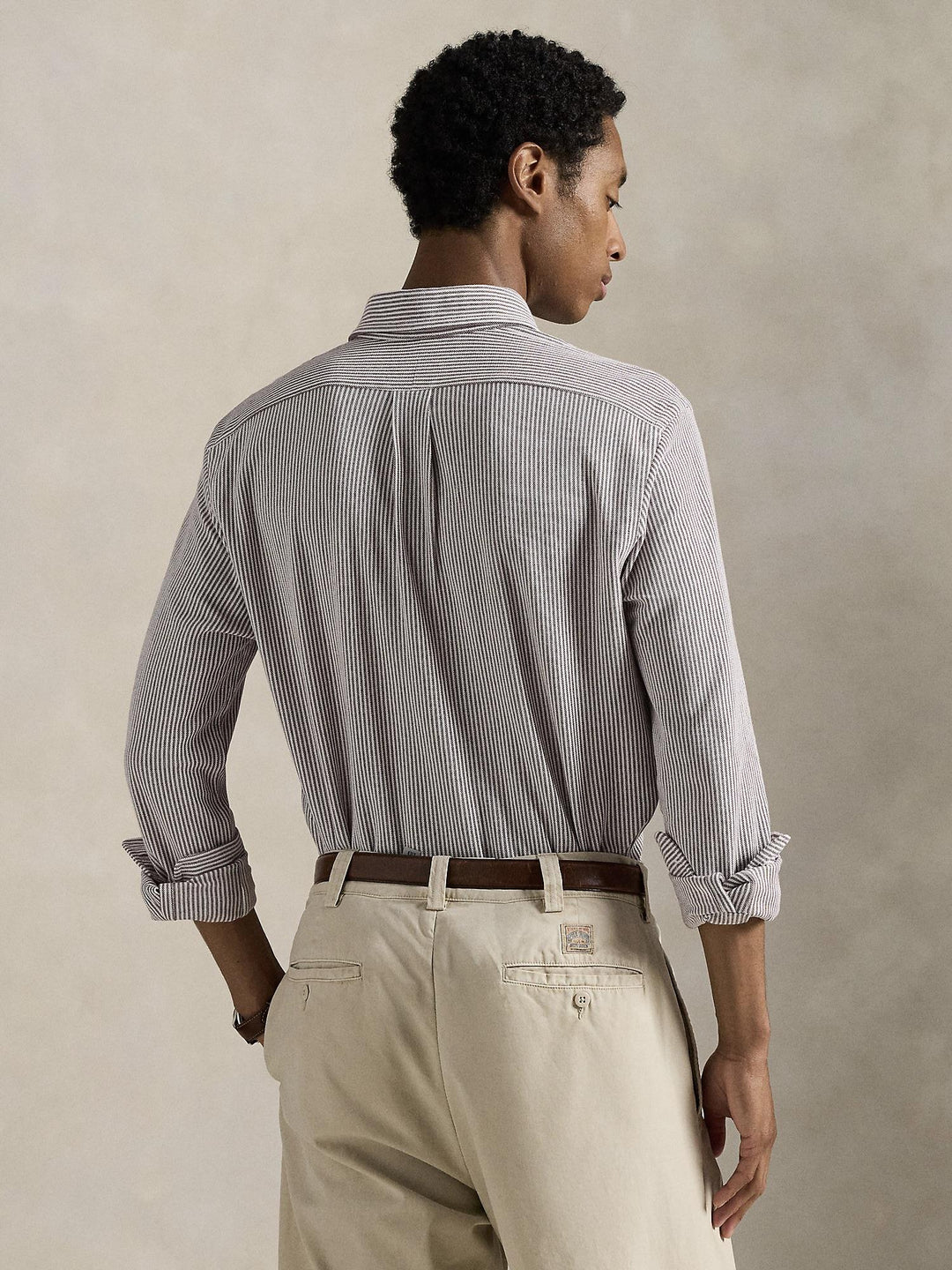 Striped Knit Oxford Shirt