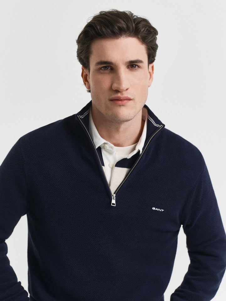 Cotton Pique Half Zip