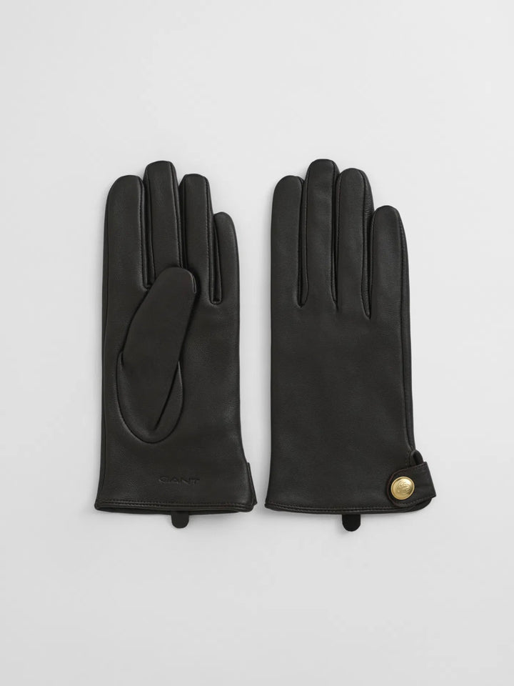Buttoned leather gloves
