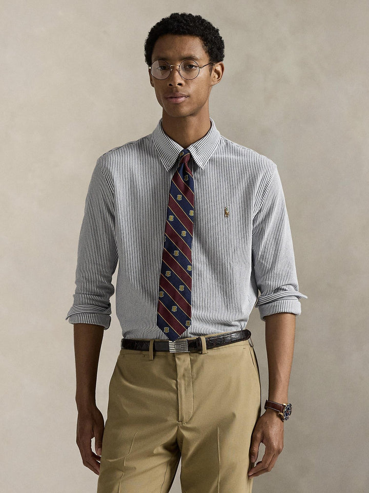 Striped Knit Oxford Shirt