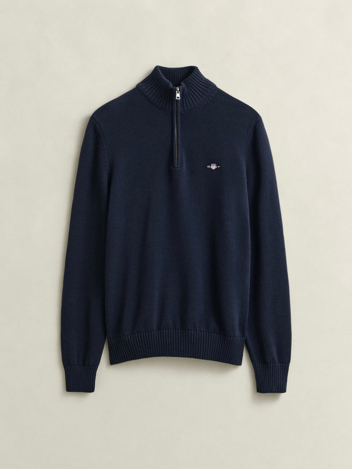 Cotton Knit Half-Zip Sweater