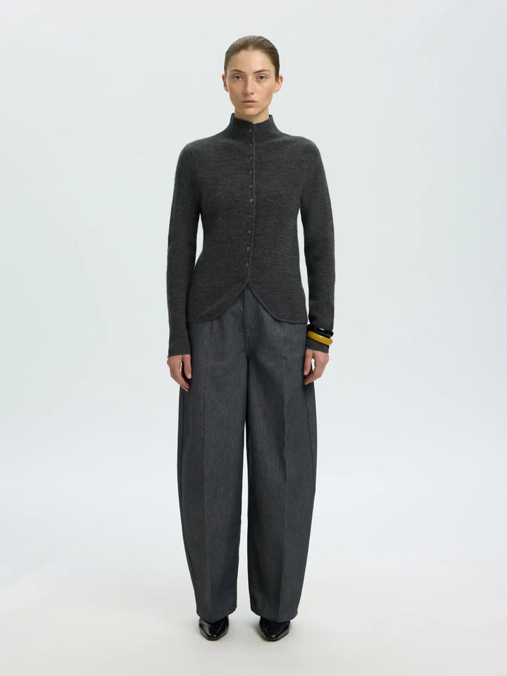SLWPETRA LS KNIT HIGH NECK CARDIGAN
