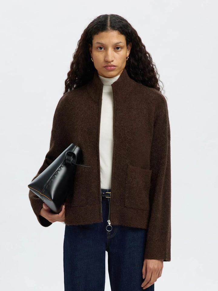 Slwsia Ras Ls Knit Zipper Cardigan
